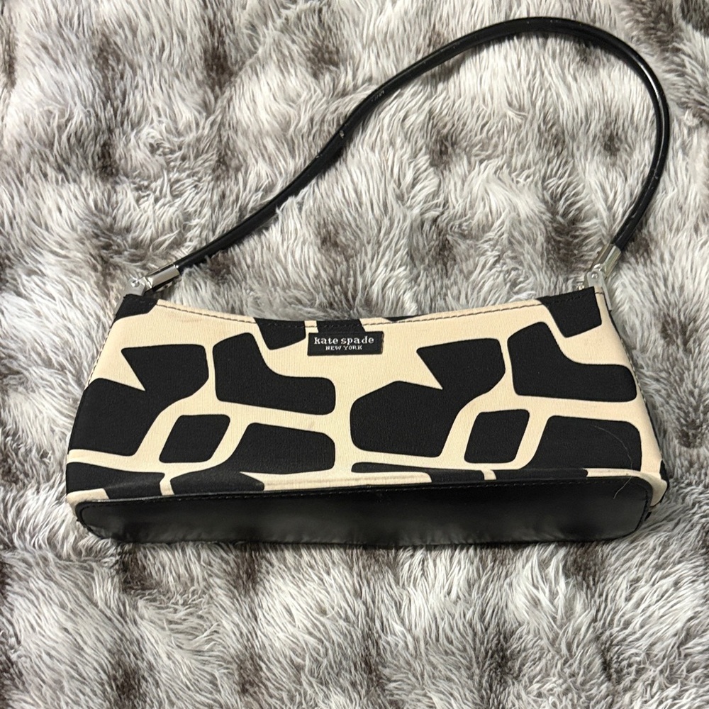 Kate Spade Black and Cream Geometric Clutch